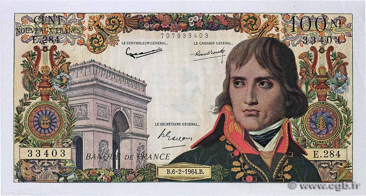 100 Nouveaux Francs BONAPARTE FRANCE  1964 F.59.25 TTB+