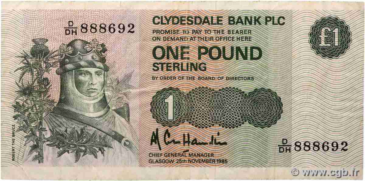 1 Pound SCOTLAND  1985 P.211c F+