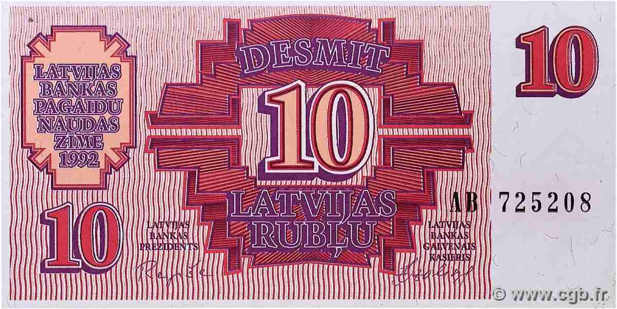 10 Rublu LATVIA  1992 P.38 UNC