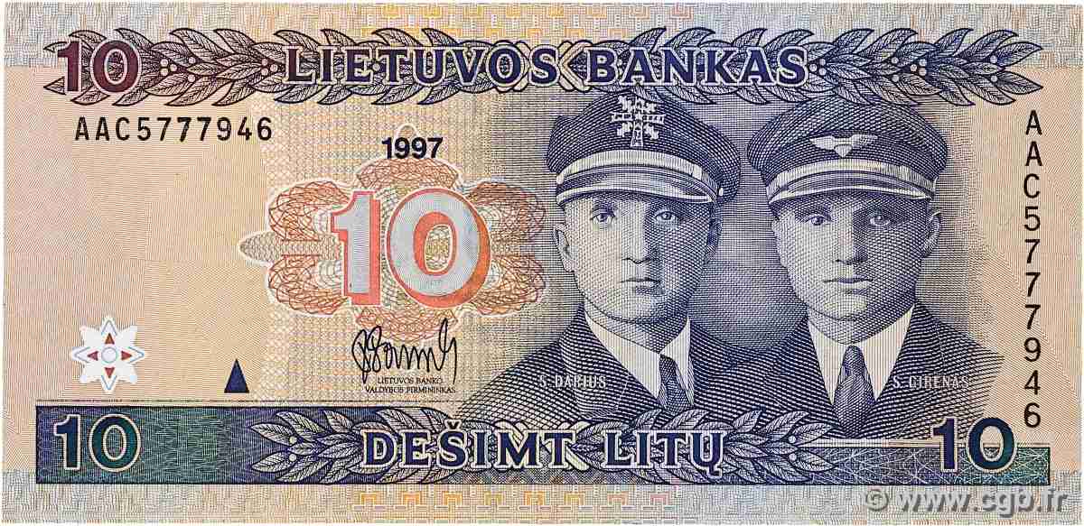 10 Litu LITHUANIA  1997 P.59 F+