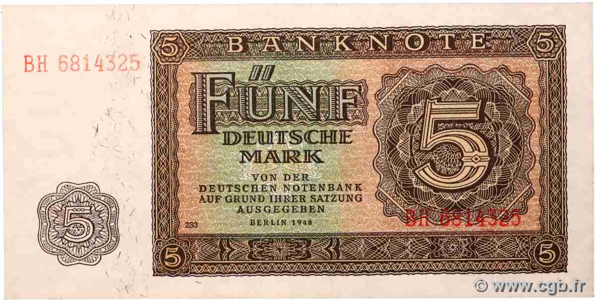 5 Deutsche Mark GERMAN DEMOCRATIC REPUBLIC  1948 P.11b VF+