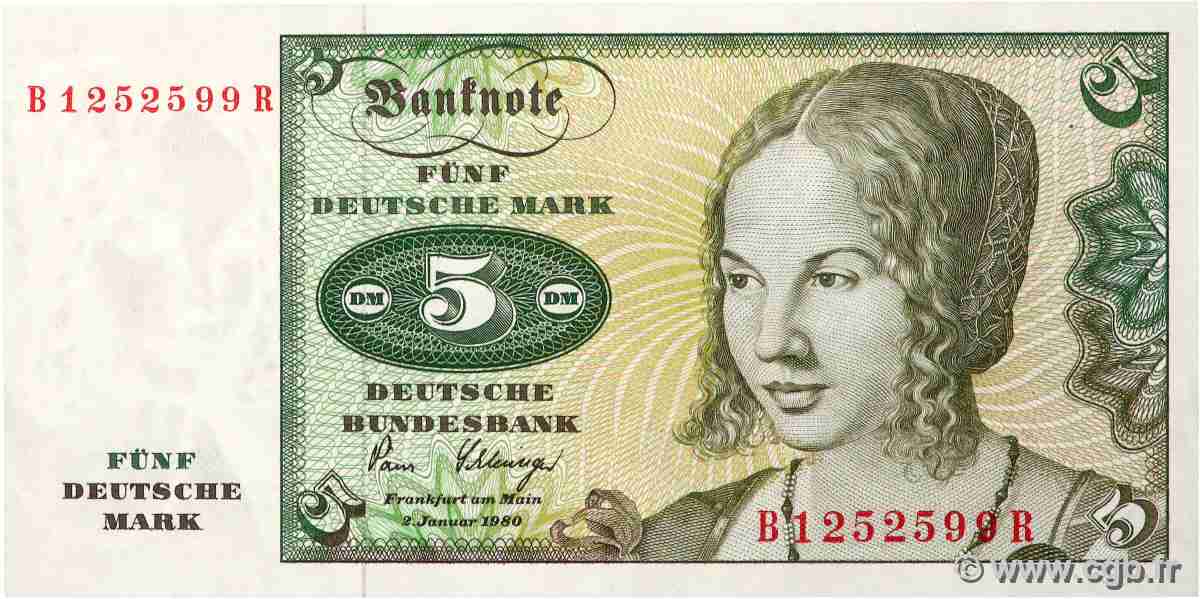 10 Deutsche Mark GERMAN FEDERAL REPUBLIC  1980 P.30b UNC-