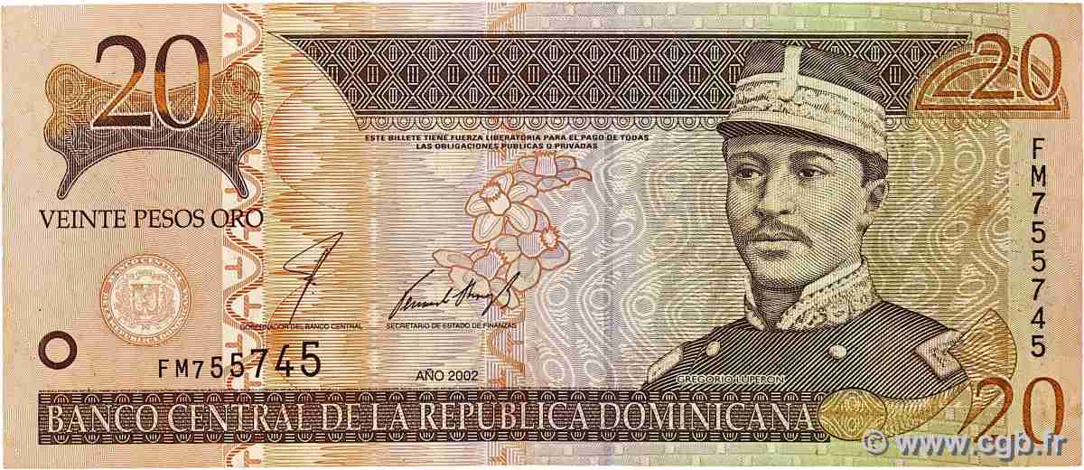 20 Pesos Oro RÉPUBLIQUE DOMINICAINE  2002 P.169b TB