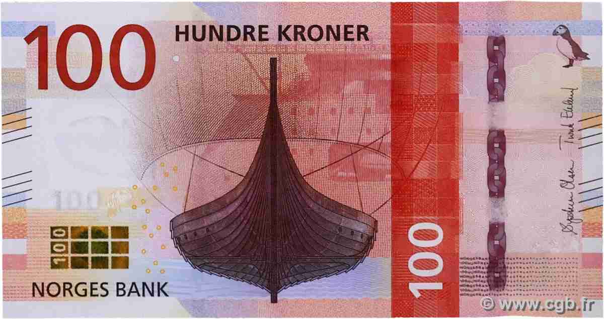 100 Kroner NORVÈGE  2016 P.54 ST
