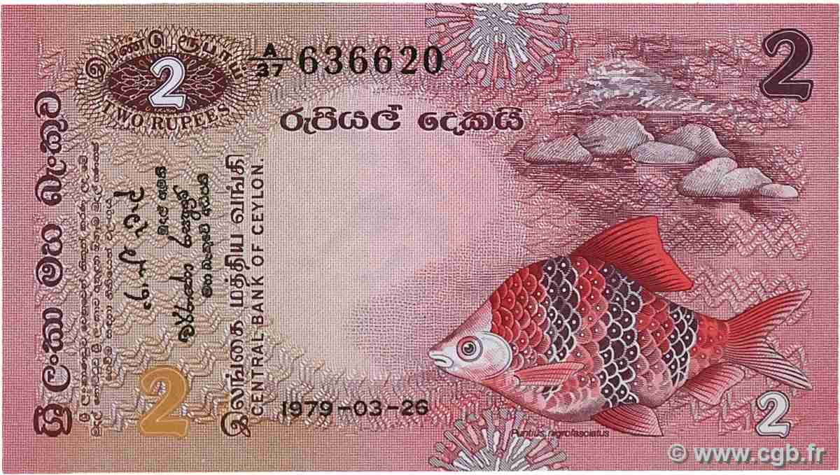 2 Rupees CEYLON  1979 P.083a  UNC