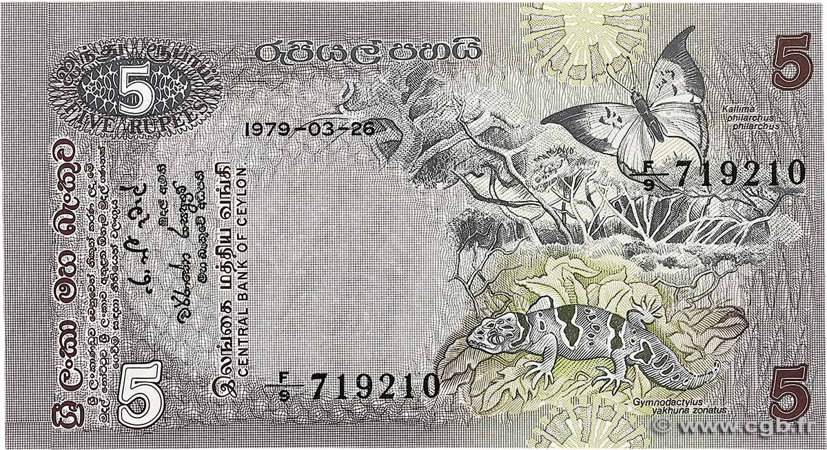 5 Rupees CEYLON  1979 P.084a fST