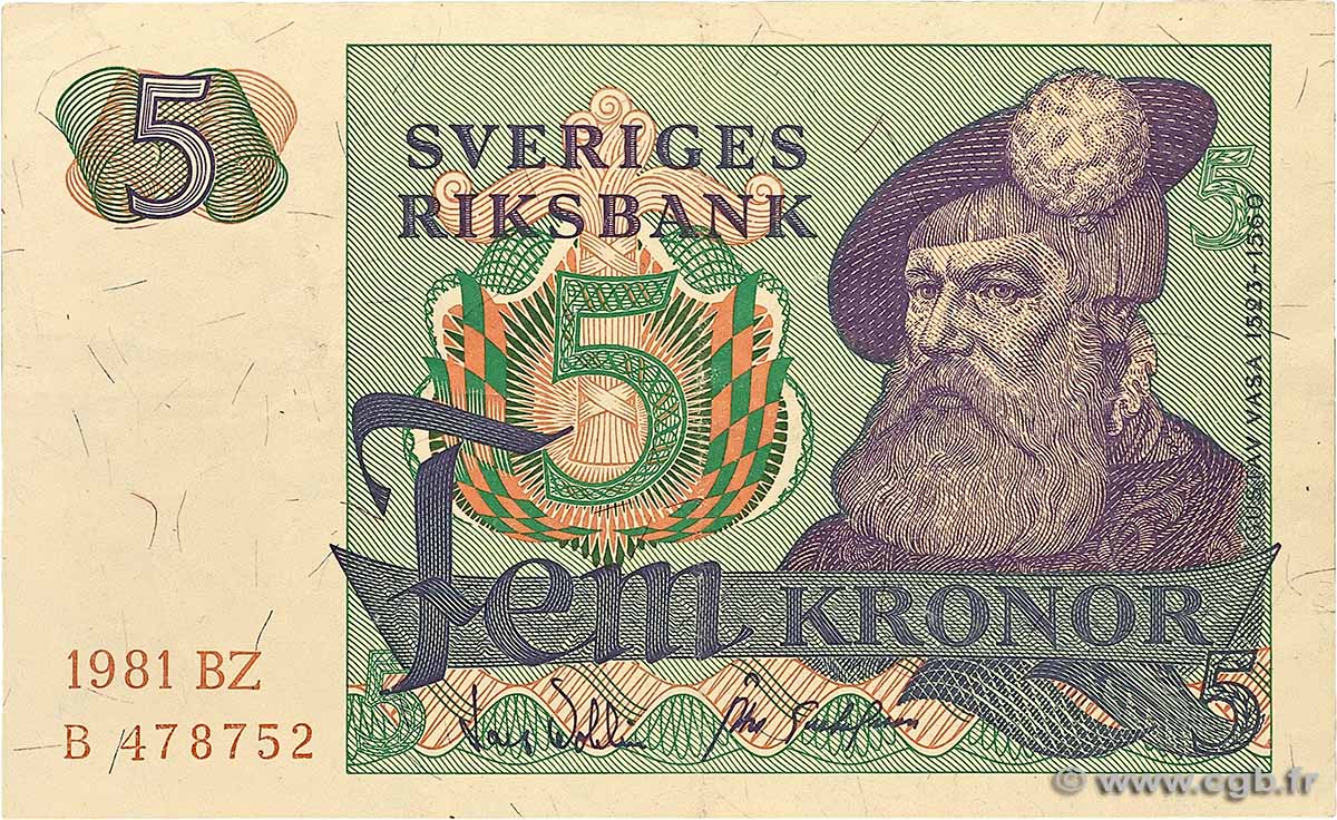 5 Kronor SUÈDE  1981 P.51d fVZ