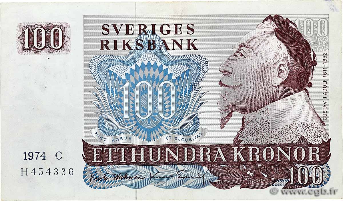 100 Kronor SUÈDE  1974 P.54b fVZ