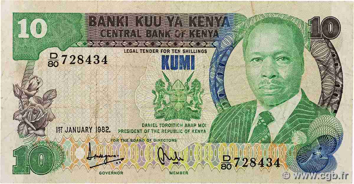 10 Shillings KENIA  1982 P.20b S