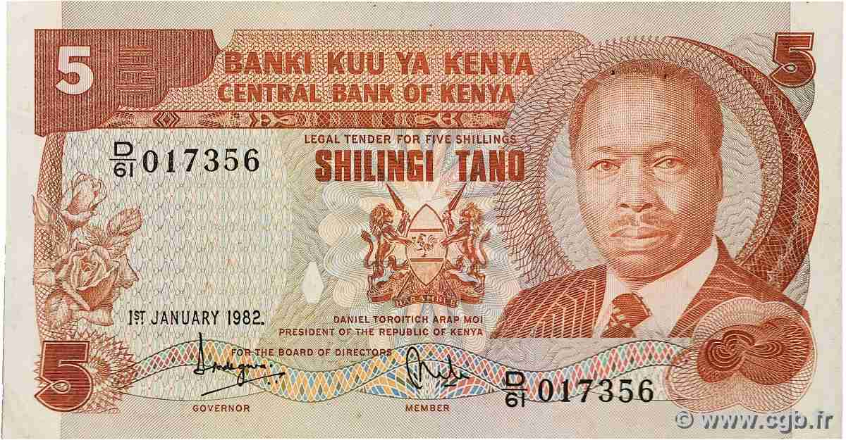 5 Shillings KENIA  1982 P.19b fVZ