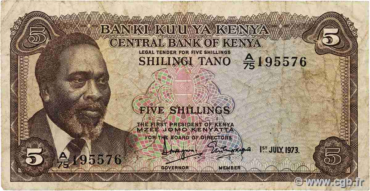 5 Shillings KENIA  1973 P.06d fS