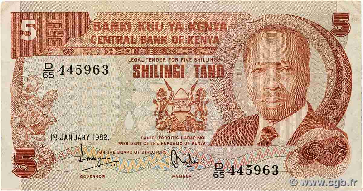 5 Shillings KENIA  1982 P.19b fSS