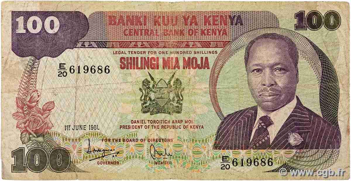 100 Shillings KENYA  1981 P.23b B+