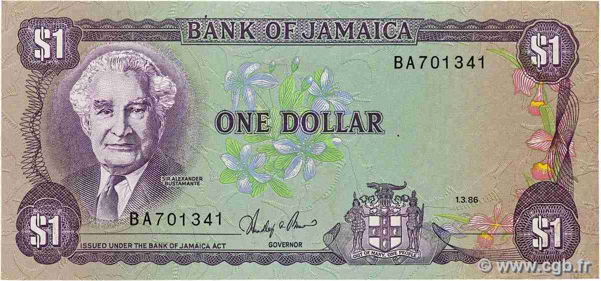 1 Dollar JAMAIKA  1986 P.68Ab fSS