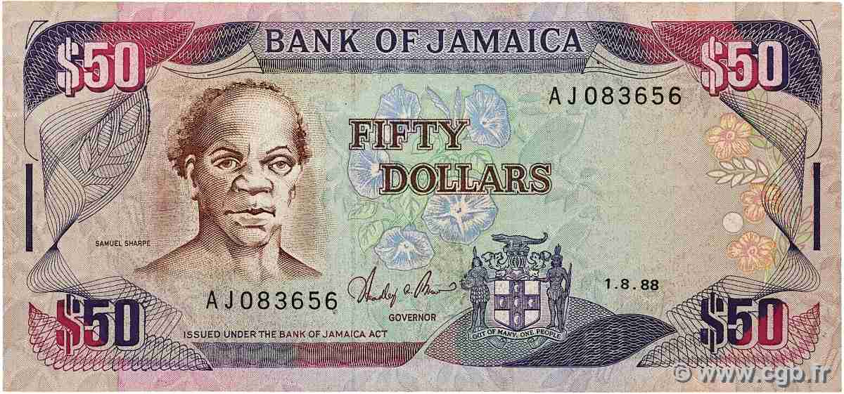50 Dollars JAMAÏQUE  1988 P.73a TB