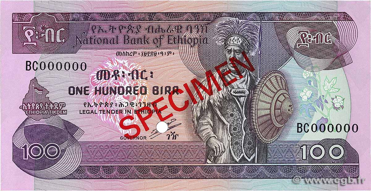 100 Birr Spécimen ÉTHIOPIE  1991 P.45bs NEUF