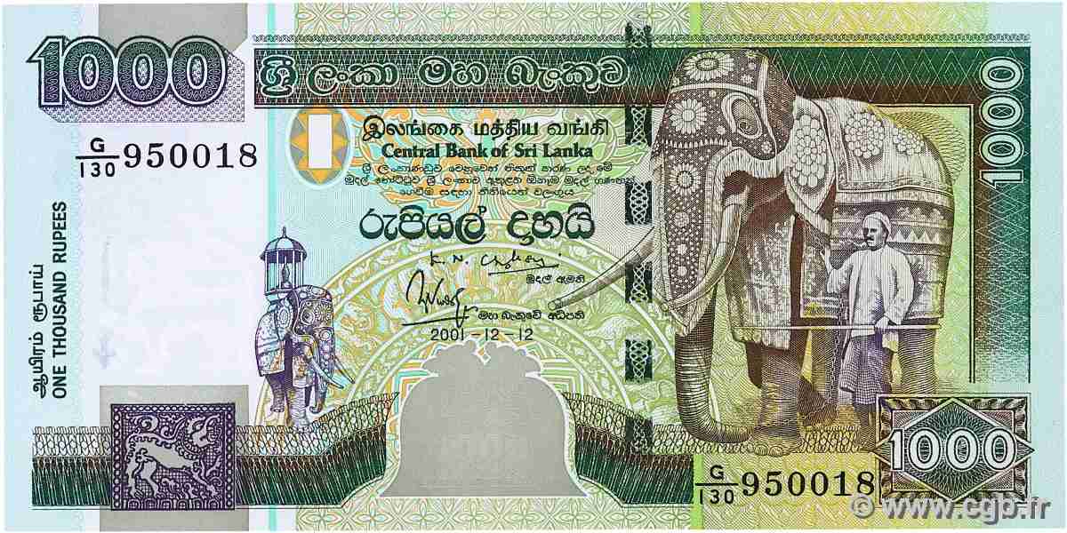 1000 Rupees SRI LANKA  2001 P.120a NEUF