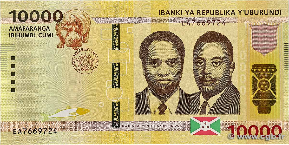 10000 Francs BURUNDI  2015 P.54 ST