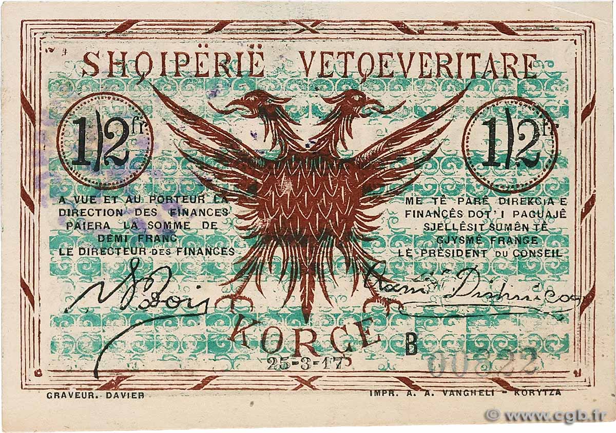 0,50 Franc ALBANIA  1917 PS.143a SPL+