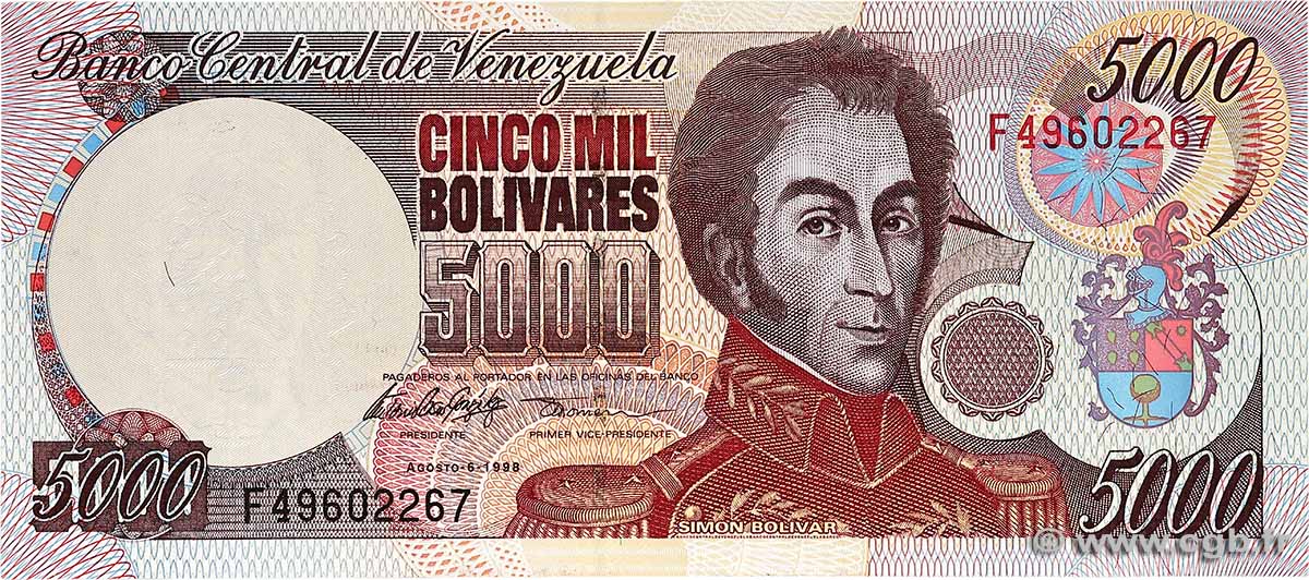 5000 Bolivares VENEZUELA  1998 P.078c pr.NEUF