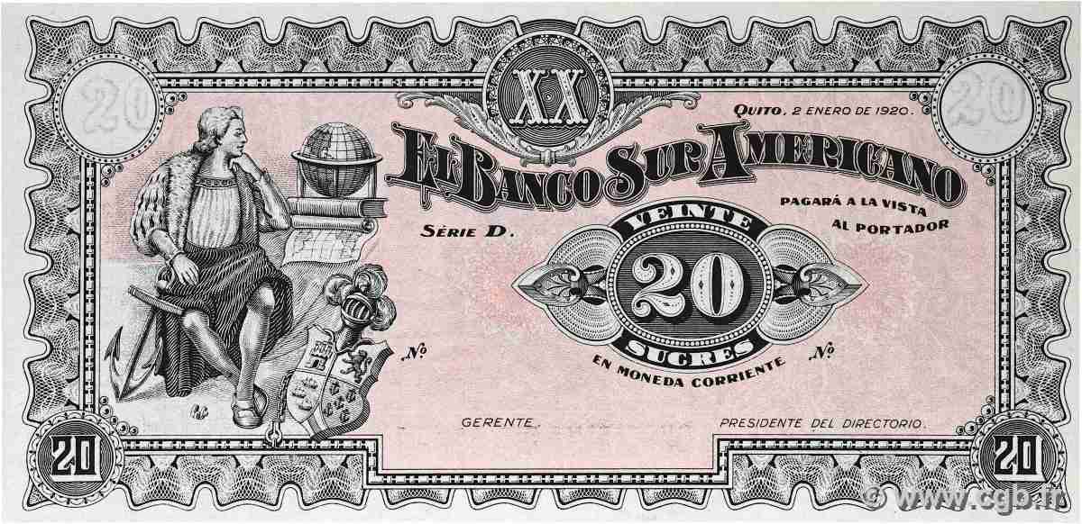 20 Sucres Non émis ÉQUATEUR  1920 PS.253 NEUF