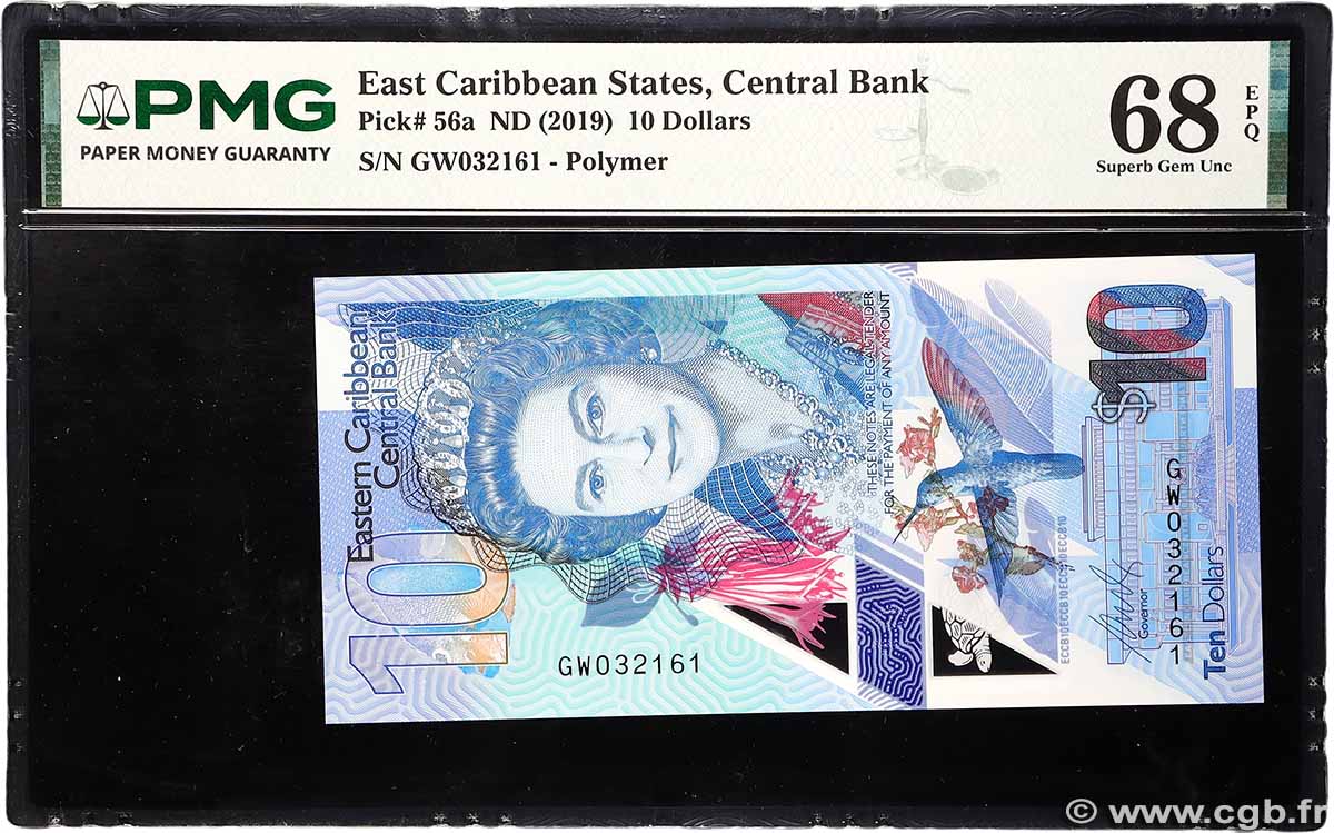 10 Dollars EAST CARIBBEAN STATES  2019 P.57 UNC
