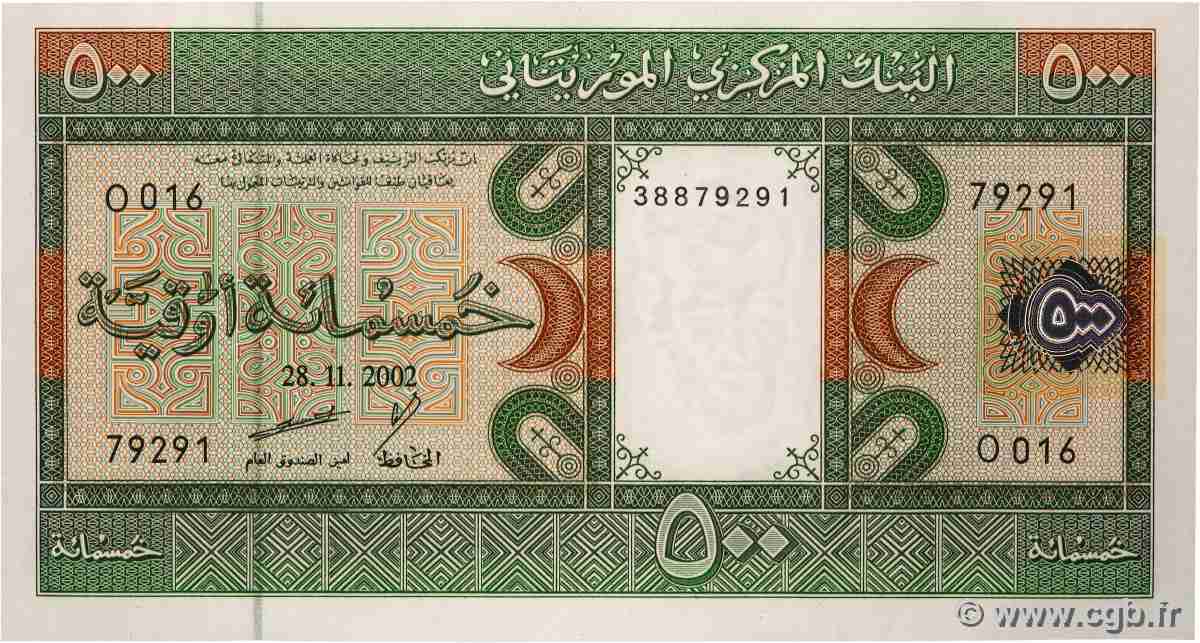 500 Ouguiya MAURITANIE  2002 P.08c NEUF