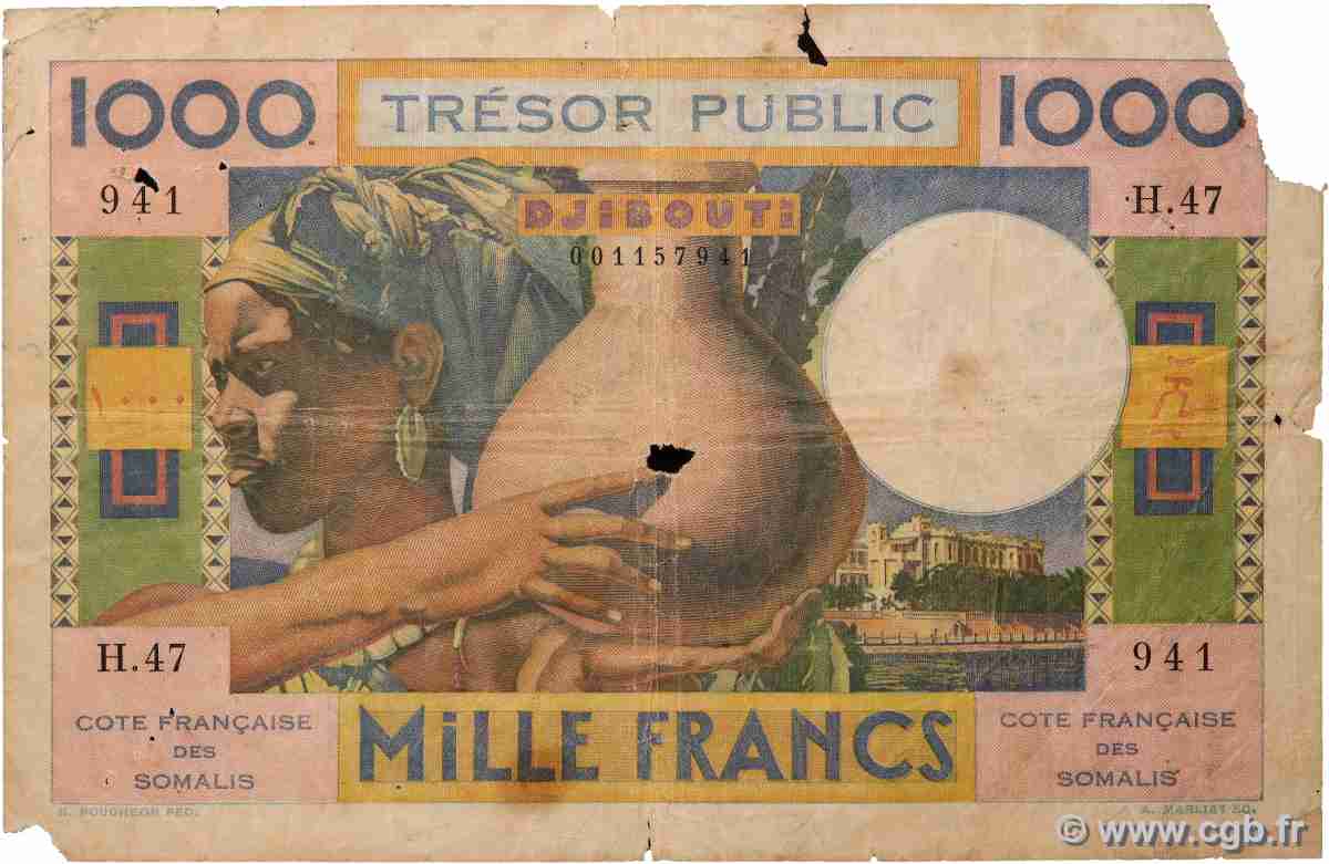 1000 Francs DJIBUTI  1952 P.28 B