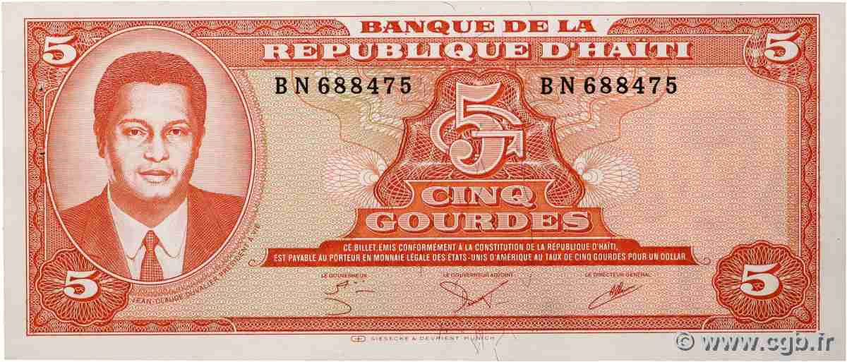 5 Gourdes HAÏTI  1985 P.241a AU
