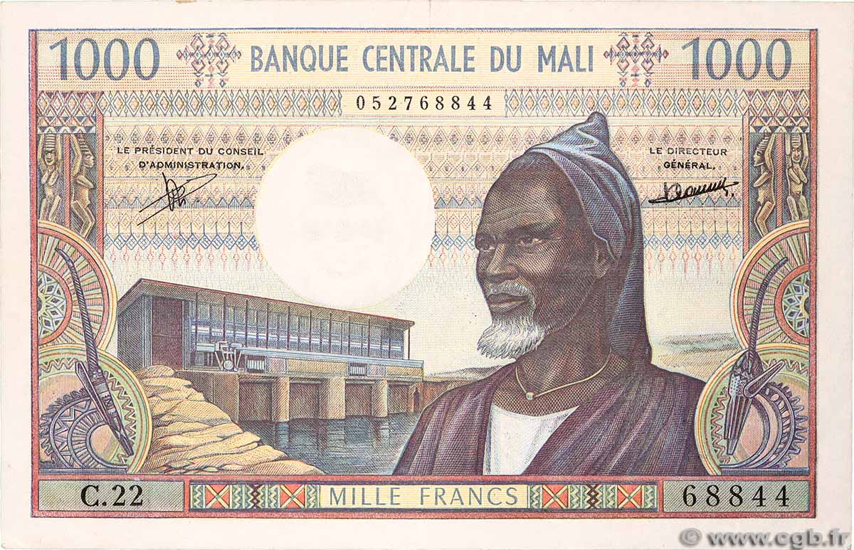 1000 Francs MALI  1970 P.13c q.SPL