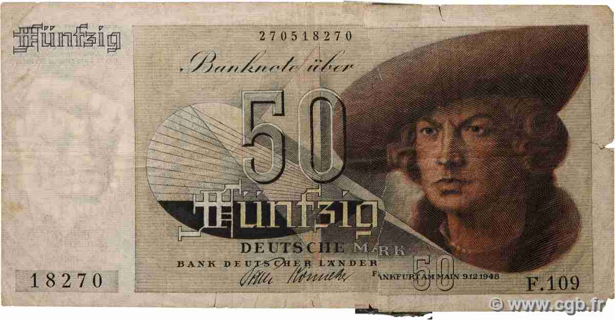 50 Deutsche Mark GERMAN FEDERAL REPUBLIC  1948 P.14a B