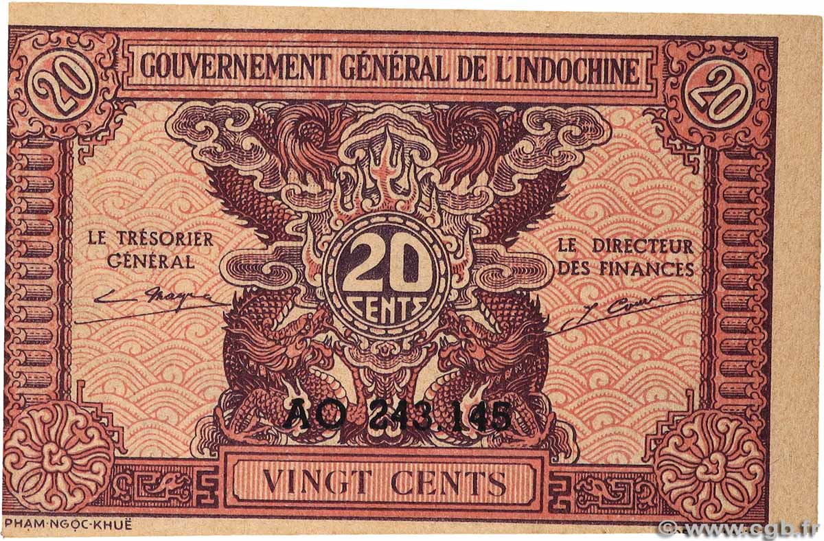 20 Cents FRENCH INDOCHINA  1942 P.090 UNC-