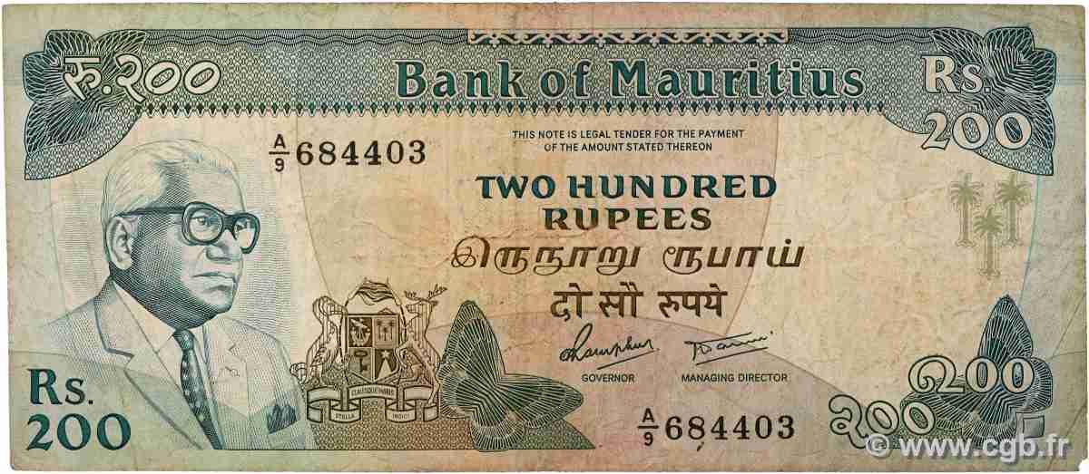 200 Rupees ISOLE MAURIZIE  2013 P.39b q.MB
