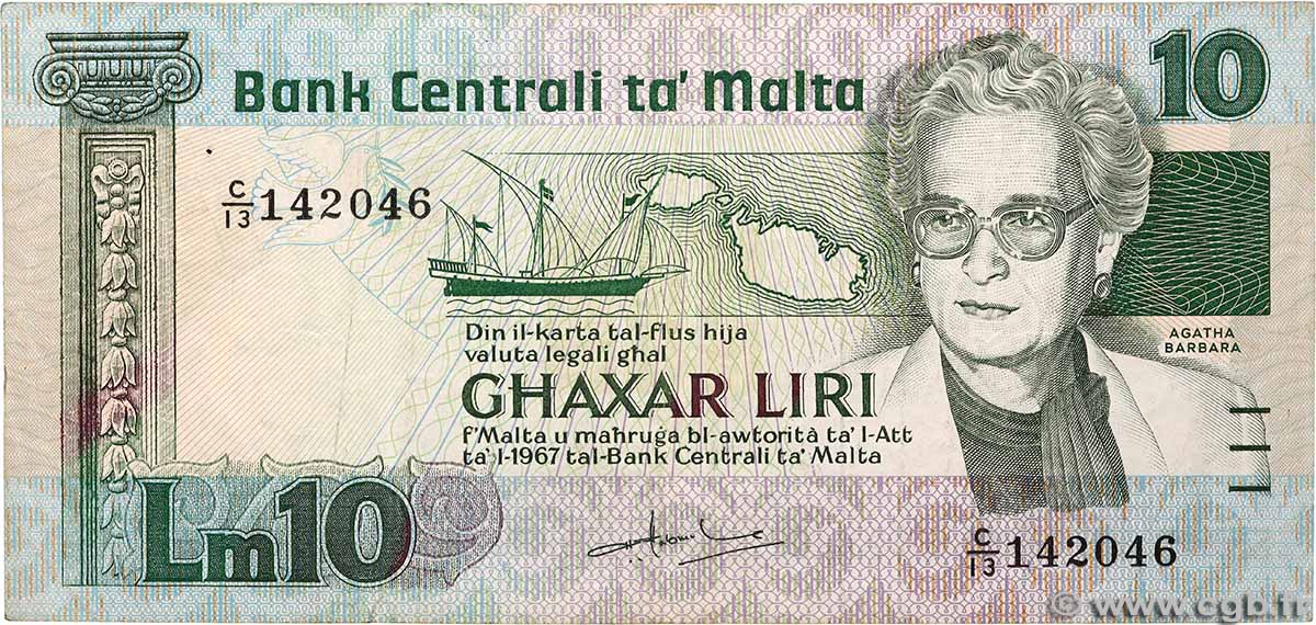 10 Liri MALTE  1986 P.39 MB