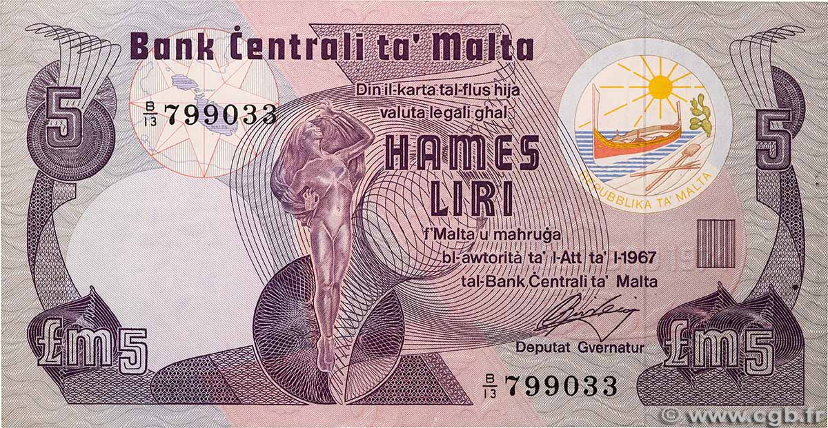 5 Liri MALTE  1979 P.35a q.SPL