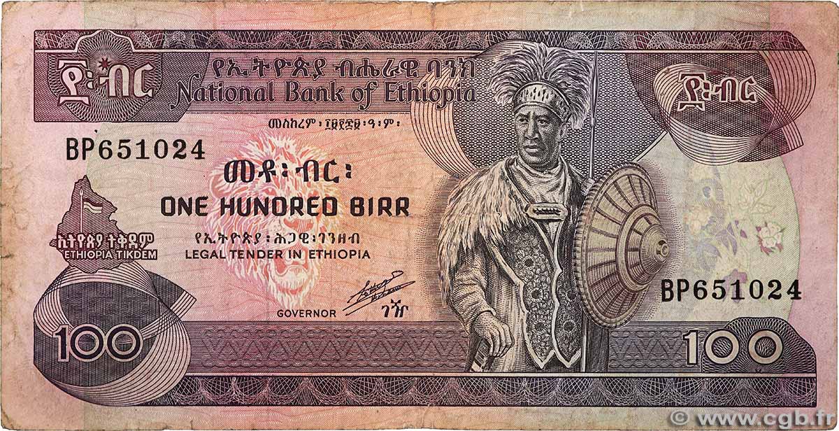 100 Birr ETIOPIA  1991 P.45b q.MB