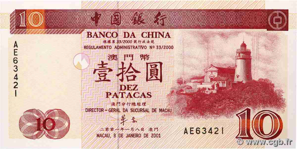 10 Patacas MACAO  2001 P.101a NEUF