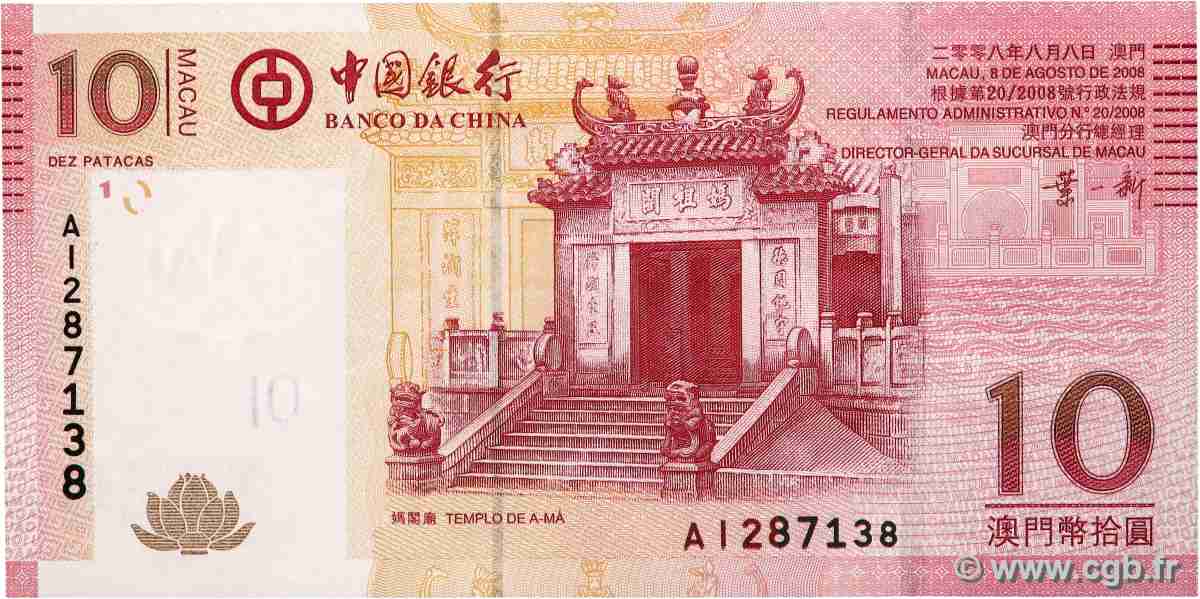 10 Patacas MACAO  2008 P.108a NEUF