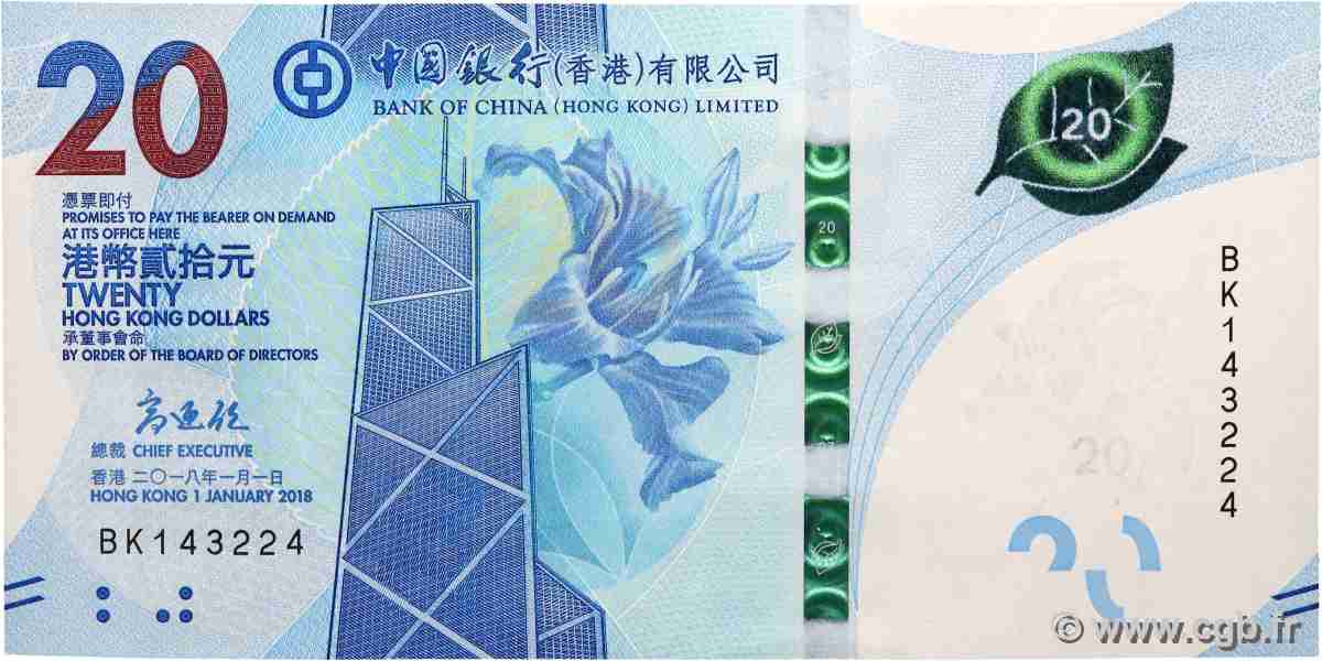 20 Dollars HONG KONG  2018 P.348a NEUF