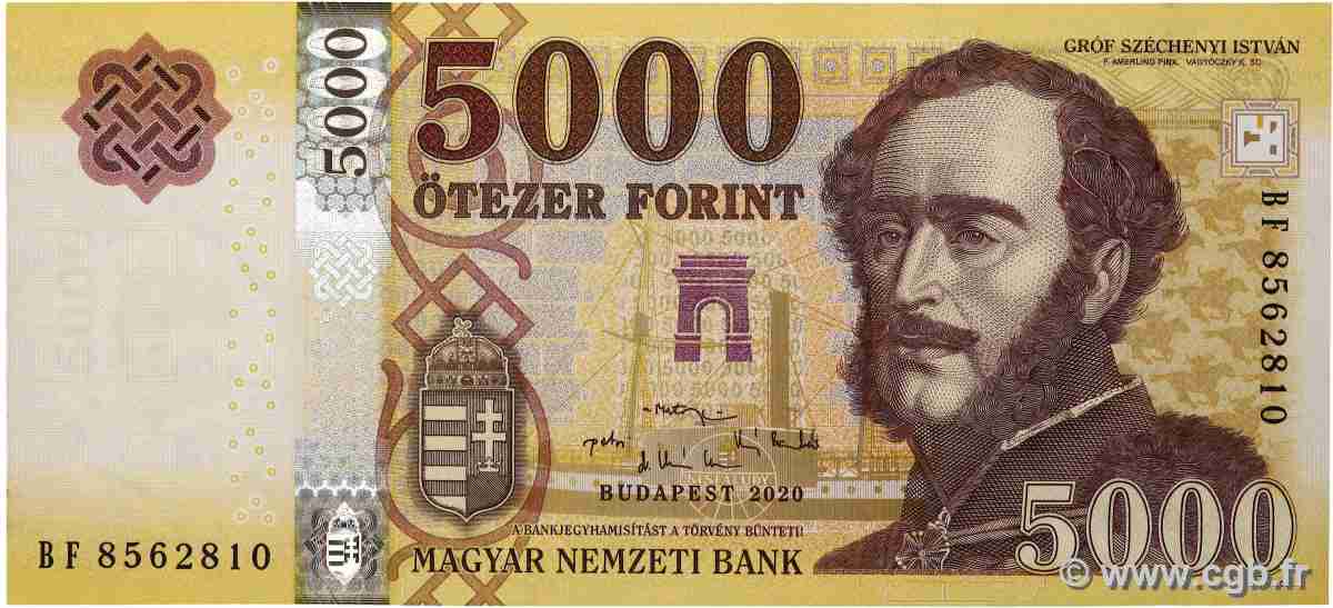 5000 Forint HUNGARY  2020 P.205 UNC