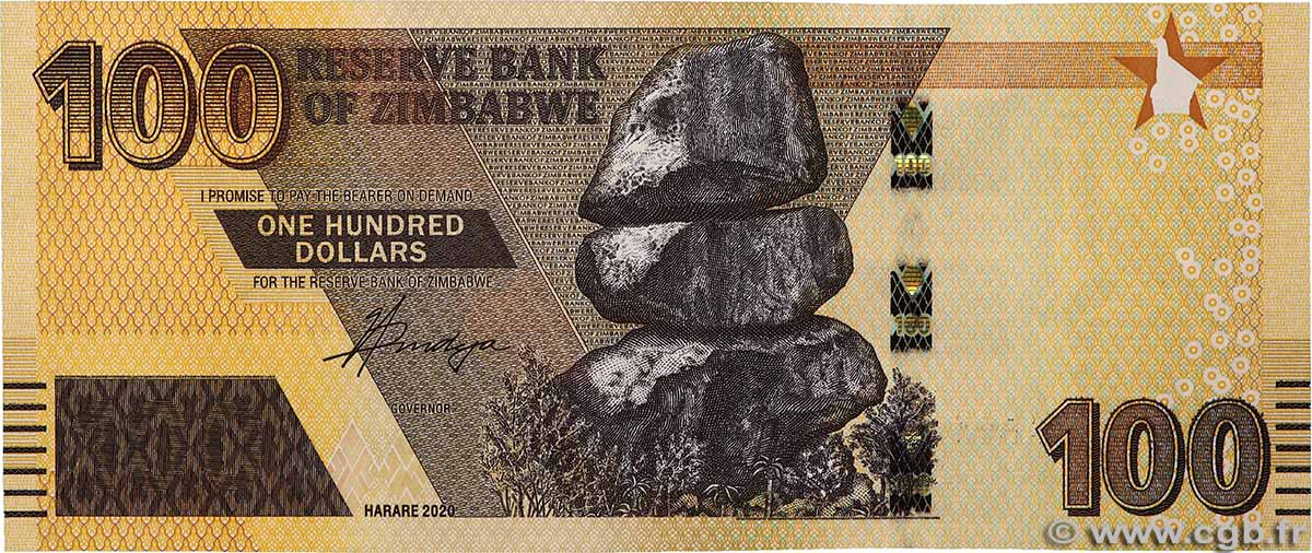 100 Dollars ZIMBABWE  2020 P.106 UNC