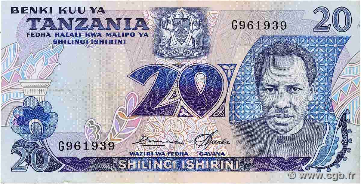 20 Shilingi TANZANIE  1978 P.07a TTB