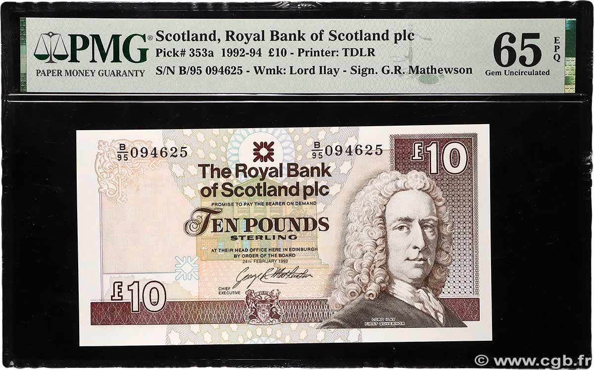 10 Pounds ÉCOSSE  1993 P.353a NEUF