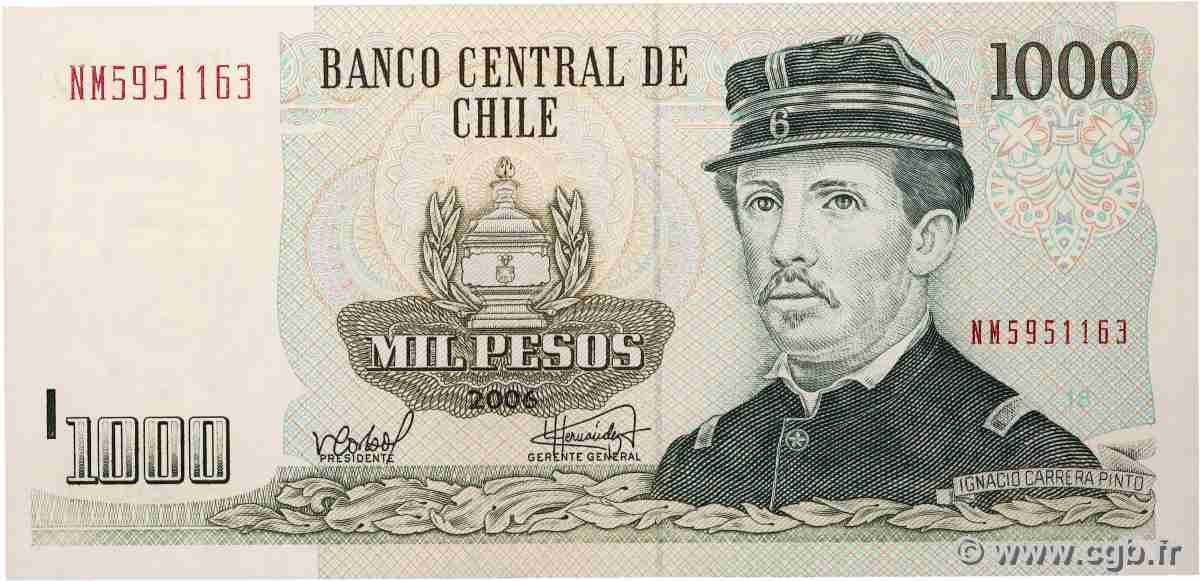 1000 Pesos CHILE  2006 P.154g XF+