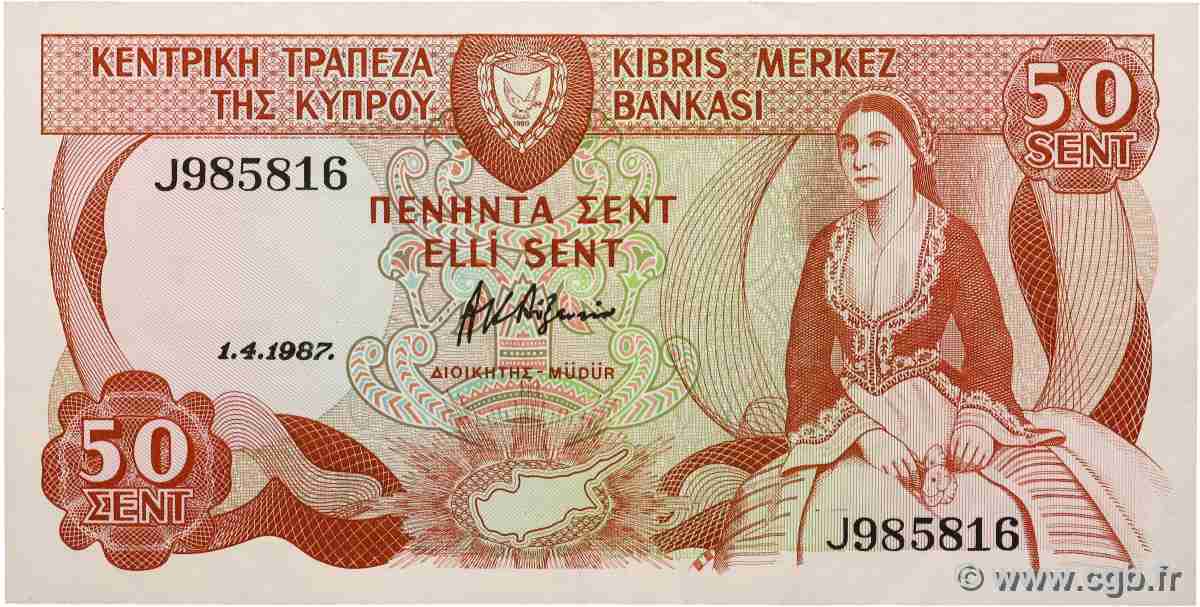 50 Cents CHIPRE  1987 P.52 EBC