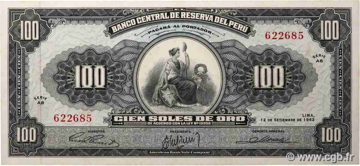 100 Soles de Oro PERU  1965 P.090a VF+