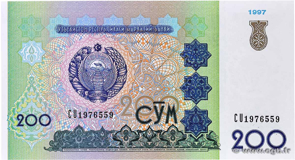 200 Sum UZBEKISTáN  1997 P.80 SC+