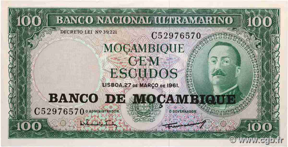 100 Escudos MOZAMBICO  1961 P.117a AU+
