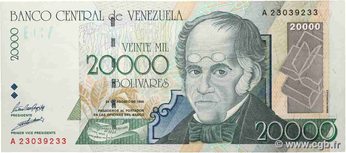 20000 Bolivares VENEZUELA  1998 P.082 VF+