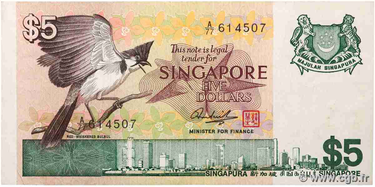 5 Dollars SINGAPORE  1976 P.10 VF